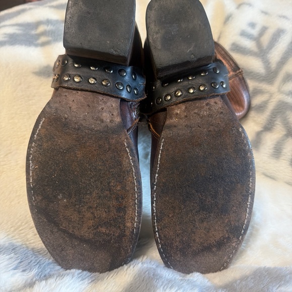 Freebird Brown Leather Ankle Boots with Black Studded Strap - Picture 8 of 8